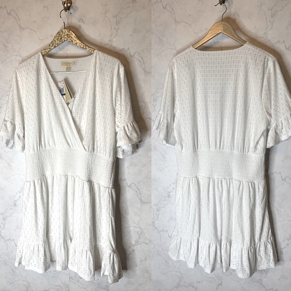 Michael Kors white eyelet smocked dress - Picture 2 of 8